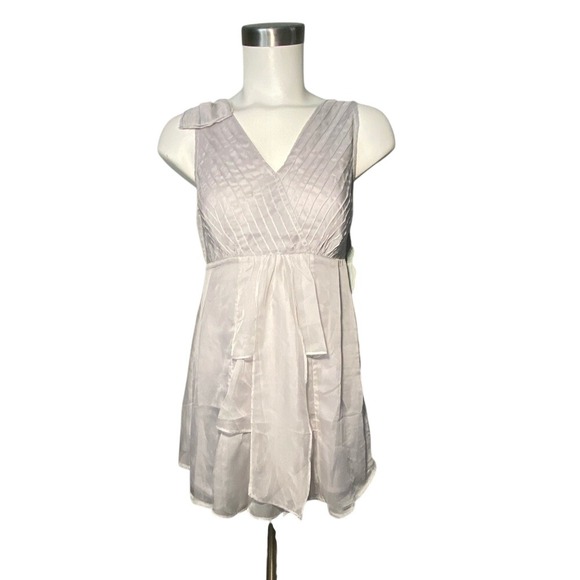 Dahiny Dresses & Skirts - Dahiny Jr Size S Silver Sheer Gray dress 10" side zipper new w/tags hand wash